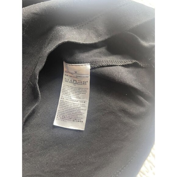 Banana Republic 1/4 Button Down Short Sleeve Shirts SZ M Lot/2 Black & Cream - Picture 9 of 12